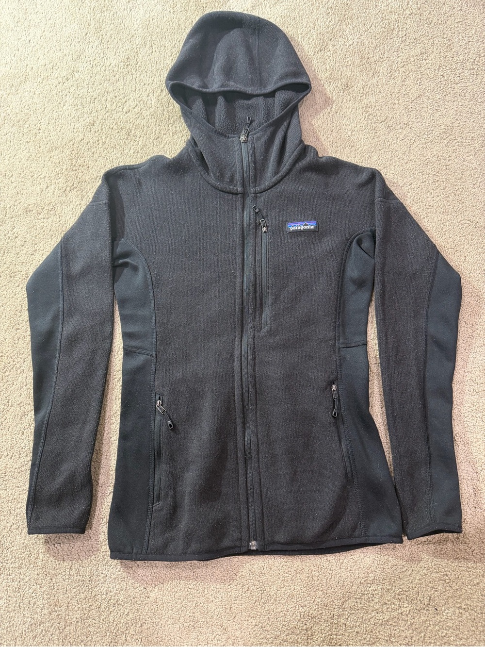 Patagonia Women's Black Hooded Full-Zip Fleece Jacket XS
